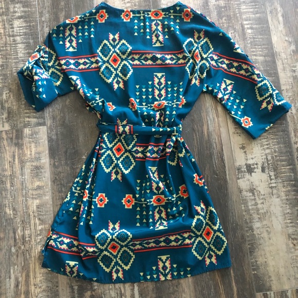 DONATED: FREEWAY beautiful tribal dress with belt - Picture 4 of 4